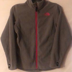 Gray North Face fleece jacket